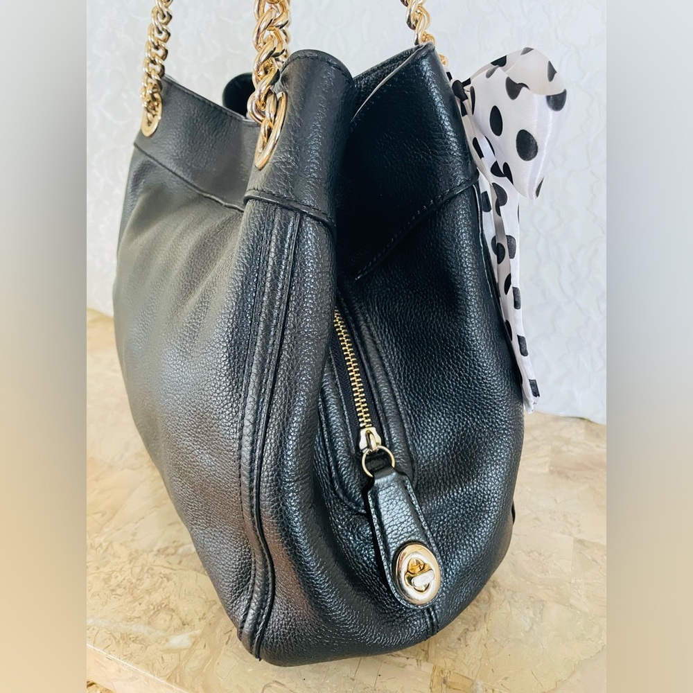 COACH Lexy chain pebble leather black shoulder bag - Picture 4 of 11